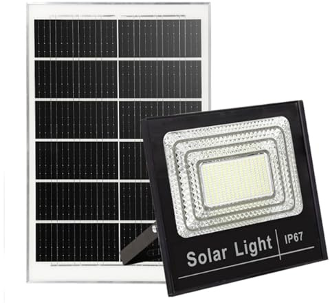 HYZHANHONG Proyector Solar 200W proyector al Aire Libre IP67 Impermeable con Control Remoto, Luces de Panel Solar para Jardines, Calles, garajes, pasajes, Piscinas, Cubiertas y Patios