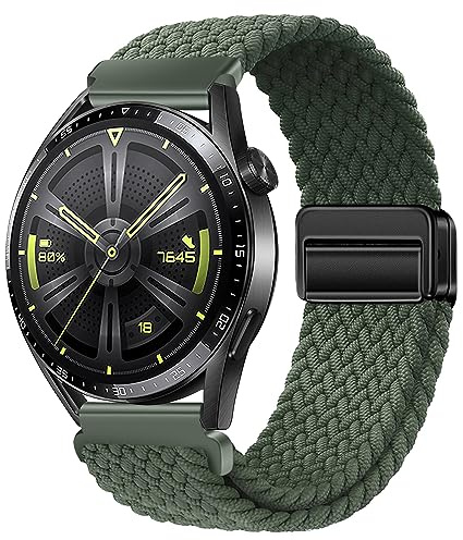 Kompatibel med Huawei GT5/GT4/GT3/GT2 46mm Armband Tyg, Justerbara Magnetiska Sportarmband kompatibla med Garmins Vivoactive 4/Venu 3 2, Nylonarmband 22mm för Amazfits GTR 4/3/T-rex