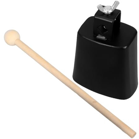 Alasum Schwarze Kuhglocke Robustes Schlaginstrument Für Schlagzeug-kits Für Musikanwendungen Tragbar Und Langlebig Hervorragender Aus Metall Vielseitig Einsetzbar
