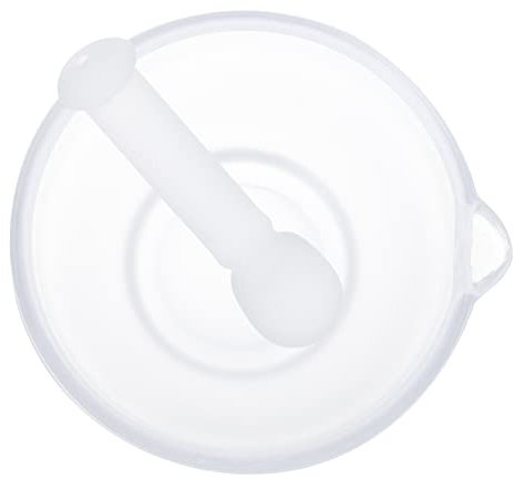 Cabilock Mortero De Vidrio Transparente Taza De Molienda Con Varilla Ideal Para Triturar Ajo y Jengibre
