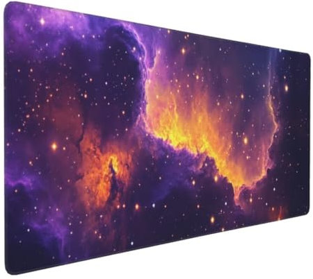 Gold Sternenhimmel Mauspad, Large XXL Mouse Pad 700x300x3mm Tastatur Matte, Groß WassXerdicht Anti-Rutsch Mauspad, Erweiterter Schreibtisch Schutz Mauspad für Geschenk Weiblich Home Office k-233