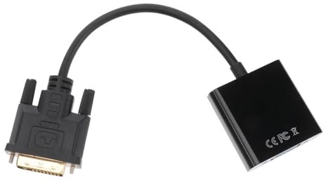 UKCOCO Adattatore Dvi Vga Convertitore Video Maschio Femmina Per Pc e Monitor Supporto Hdtv Cavo Quad-shielded Nero Senza Driver