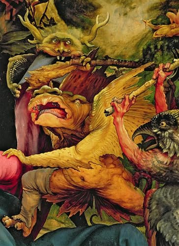 PMEFGJDPE Berühmte Gemälde Poster Wandbilder Gemalde Kunst Poster Ausschnitt Aus Der Rückseite Des Isenheimer Altars Von Matthias Grünewald Vintage Leinwandkunst für Schlafzimmer Home Decor 60x90cm