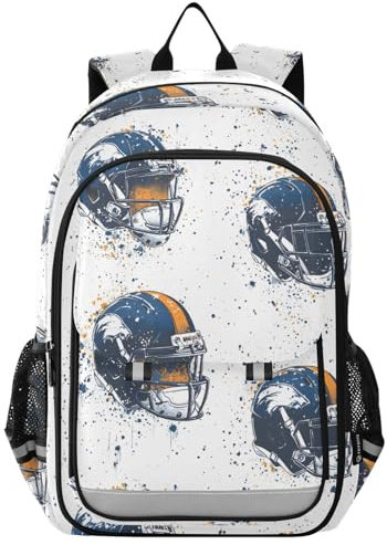 Kinder-Laptop-Rucksack, American Football-Helm, High Middle School, lässiger Tagesrucksack, tägliche Reise, Laptoptasche