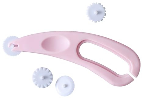 Utensile Rotella per Impasto da Forno con 4 Ruote, Plastica Rosa
