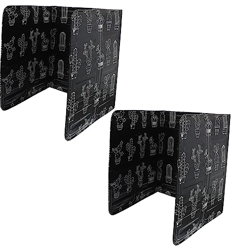 VALICLUD Placa Deflectora De Aceite De Aluminio Negra 2 Unidades, Resistente Al Calor, Protector Anti-Salpicaduras para Cocina Doméstica, Adecuado para Estufa De Gas y Mantenimiento De Limpieza
