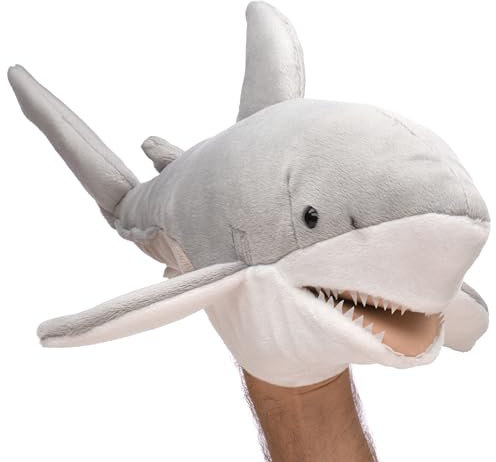 Uni-Toys - Handpuppe Weißer Hai - 50 cm (Länge) - Plüsch-Fisch - Plüschtier, Kuscheltier