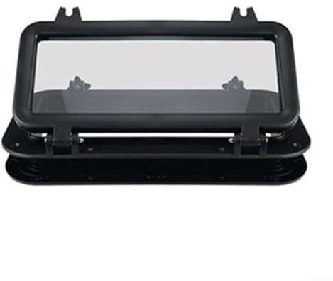 Oniissy Lucernario rettangolare per yacht camper con tenda da sole, vetro acrilico e telaio in lega di alluminio, 40 x 20 cm, nero, per roulotte, rimorchi, camper, parasole impermeabile