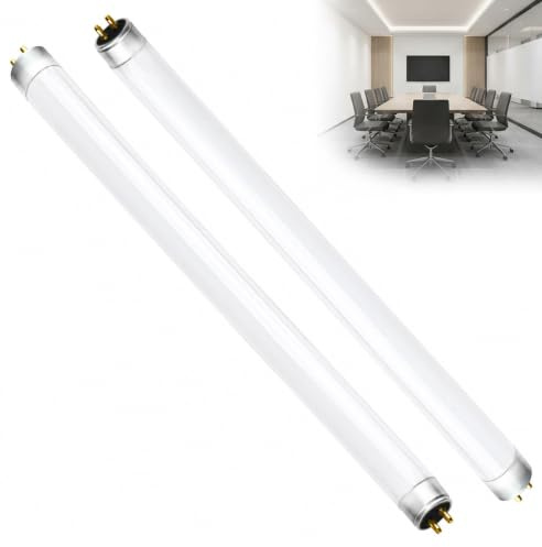 2 Stück Leuchtstoffröhre T5 8W 300mm Energiesparlicht für Schrank Garage | G5 Sockel | Cool White 6500K 685lm | 360° Rundumlicht ohne Schatten | CRI >80 | Flimmerfrei | Lebensdauer 10000h | Glasschirm