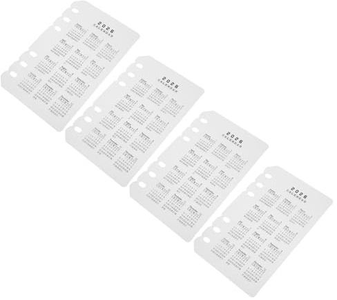 Intercalaires de Calendrier en Plastique Givré 4 Pièces 2026 6 | Inserts DIY pour Carnet à Anneaux, Finition Mate, Limite les Reflets, Usage Intérieur et Extérieur