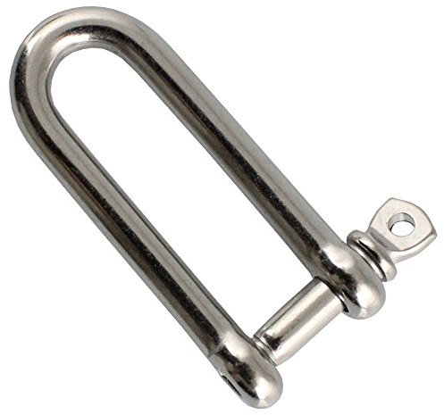 5 Stück Schäkel lange Form D= 8 x 16 mm - Edelstahl A4 ähnl. DIN 82101