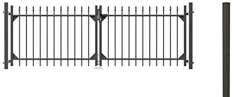 Alberts 510497 Doppeltorset Chaussee, zum Einbetonieren | verschiedene Höhen - wahlweise in verschiedenen Farben | anthrazit | Höhe 120 cm | Breite 3 m