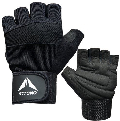 ATTONO Profi Fitnesshandschuhe mit Bandage Power Gel Trainingshandschuhe - Größe 11