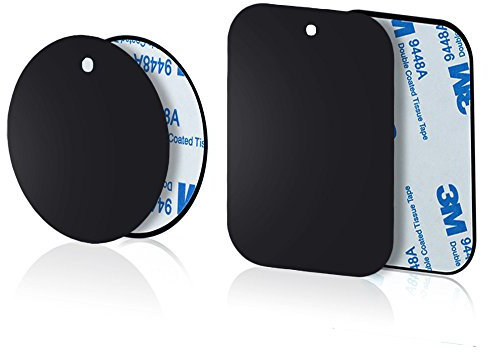 Yianerm Lot de 4 plaques métalliques Fines pour Support magnétique pour téléphone de Voiture (2 Rondes et 2 rectangulaires)
