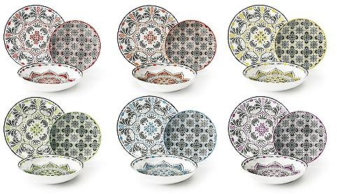 Excelsa - Service de Vaisselle Roma 18 pièces Multicolore