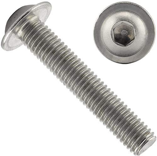 OPIOL QUALITY® Linsenkopfschrauben mit Flansch und Innensechskant ISO 7380 M6x30 mm aus Edelstahl A2 V2A (30 Stück) Flachkopfschrauben Vollgewinde Flanschschraube Rostfreier Edelstahl