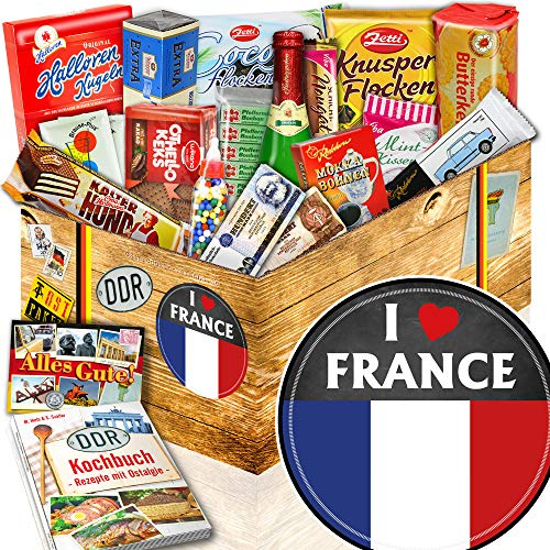 I love France/Geschenk Frankreich/Süße Nostalgiebox