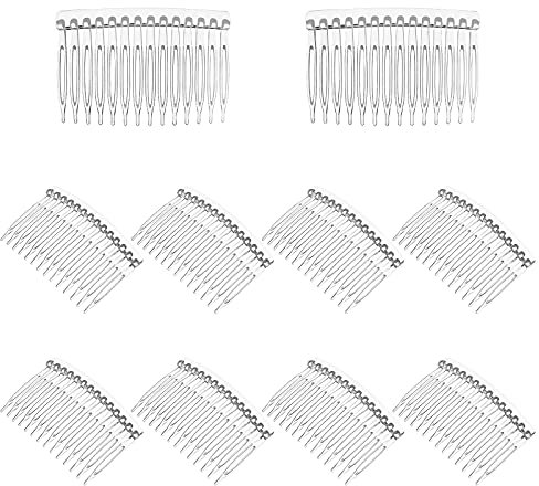 LURROSE 10 stücke Transparent Kunststoff Haarspange Kämme Französisch Twist Kamm Draht Haar Seitenkämme Braut Hochzeit Schleier Kämme für Frauen