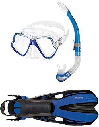 Mares Wahoo + Volo One Schnorchelset (blau, S/M (35-38))