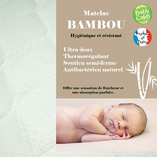 BabyCalin Matratze, Bambus, 60 x 120 x 10 cm, 1 Stück
