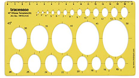 Traceease Geometrischen Entwurf 45 ° Ellipse Vorlage Schablone Zeichnen, Entwirft Vorlage Lineal Messen