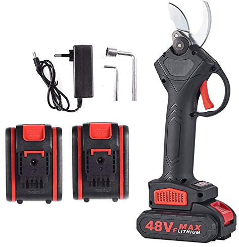 HLILY Forbici Potatura Elettriche 21V Cesoie Elettriche Senza Cavo da Giardino Secateur, Diametro di Taglio 30mm, 2PCS Batteria Ricaricabile al Litio 2Ah Alimentata a Batteria (600 W)