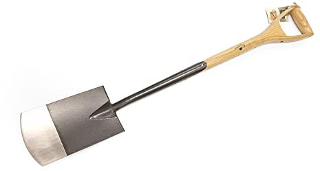 Greenman Digging Spade Half Brite Carbon Steel Heavy Duty Ash Handled 107cm (42) x 18cm (7)