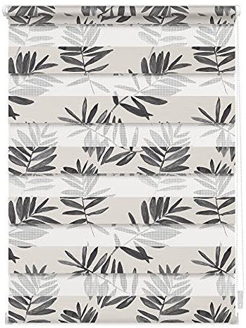 Lichtblick Doppelrollo Klemmfix ohne Bohren mit Motiv, Black Watercolor Branches - Schwarz, Blickdicht, Made in Germany, Klemmträger, Julia Schumacher 100 cm x 150 cm (B x L)
