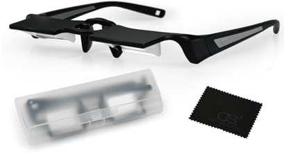 DS. DISTINCTIVE STYLE Lazy Glasses Prism 90 Degree Crochet Glasses Mirror Reading Glasses for Laying Down/Knitting (Lightweight Version for People without Glasses)