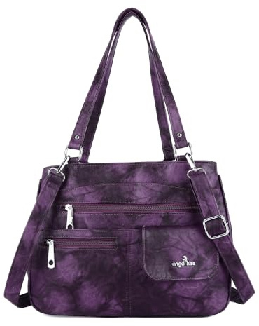 Angel Kiss Tasche Leder Damenhandtasche Schultertasche Handtaschen Wasserdicht Tragetasche Multifunktionale Henkeltasche Umhängetasche Groß für Arbeit Schule Shopper Reise