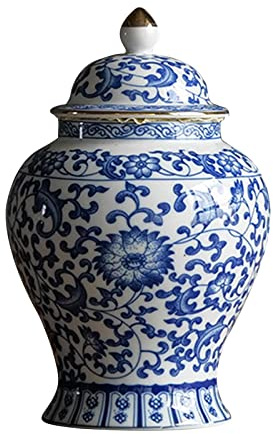 predolo Pot de Gingembre en céramique Chinoise Home Floral Arrangement Decor Store Your Glazed Asian Decor Porcelain Jar, Style A