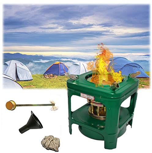Grün Tragbar Petroleumofen ​Heizung, Campingkocher Kerosinofen, 8 Wick Outdoor-Diesel-Ofen, Mit Ersatz-Docht, Für Grillen Kochen Picnic