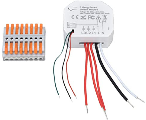Modulo Interruttore Luce Intelligente Interruttore Luce Wireless Modulo Interruttore Luce Domestica Controllo Interruttore Luce Domestica WiFi 3 Gang Supporto Wireless Altoparlante Intelligente per