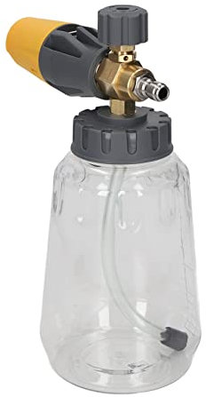 Cannone Giornaliero in Schiuma 1 Litro 4000 Psi con Generatore di Schiuma per Idropulitrice a Connessione Rapida 1/4 di Pollice NPT (Giallo)