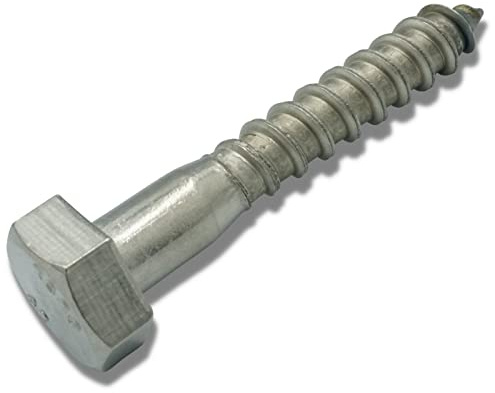 EZOTec - 30 Stück Sechskant Holzschrauben 5x40 mm DIN 571 - Edelstahl V2A A2 - Holzbauschrauben Schlüsselschrauben