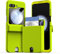 Compatible with Galaxy Z Flip 5 Case with Hinge Protection, Card Holder & Screen Protector - Hard PC TPU Shockproof Protective Case for Samsung Galaxy Z Flip 5 (Neon Green)
