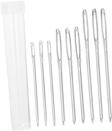 EXCEART 9piezas Aguja De Coser Mano Con Punta Roma y Ojo Grande Plateadas Para Agujas De Coser De Ojo Grande Para Proyectos De Costura