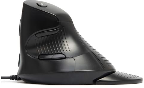 DELUX Wired Ergonomic Mouse, Slient Click Vertical Mouse, Removable Wrist Rest, 4200 DPI via Driver, 6 Programmable Buttons, for Carpal Tunnel, for Laptop/PC/Mac (M618XU-Black)