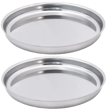 Fackelmann Lot de 2 plateaux à huîtres inox 34,7 cm | Service de table pratique, Lot de 2 plateaux, Format 34,7 cm, Présentation des huîtres et crustacés, Aluminium gris
