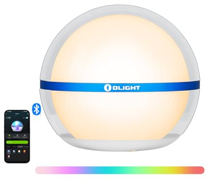 OLIGHT Sphere Smart Night Light, 75 lumens Stepless Dimming Table Lamp with Remotely APP Control, Magnetic Rechargeable RGB Ambient Lighting for Sleeping, Reading, and Relaxation