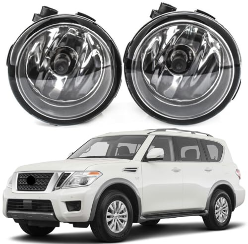Prefer Warehouse Pair of Front Fog Light Lamp RH LH Compatible With Nissan Armada Exclusive & Platinum Reserve & Platinum & SL & SV 2017-2020 Replaces 261508990B 261508993B 261508998B 261508992B