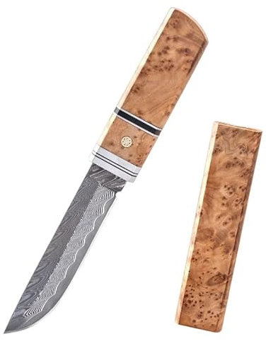 TABKER Damast Hackmesser Einhandmesser Klappmesser, Outdoor Klappmesser Scharfes Taschenmesser Für Küche & Restaurant