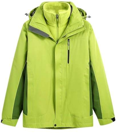 Mens 3 in 1 Waterproof Jacket Outdoor Windproof Jacket Warm Windbreak Coat Ski Hiking Jackets Recreation Clothing Men's Raincoat Cycling Climbing Hunting Running Walking Sportwear Going Out