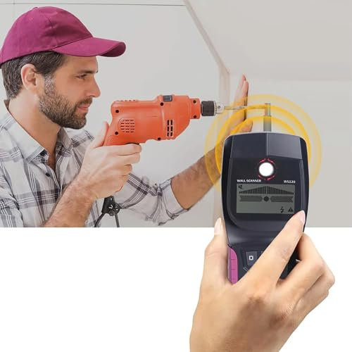 STMKB Detector De Pared, Escáner De Pared, Detector De Metales para Tuberías De Agua De PVC con Cables Y Cables En Tensión, Adecuado para Detectar Metales, Madera Y Cables De CA Ocultos En La Pared.