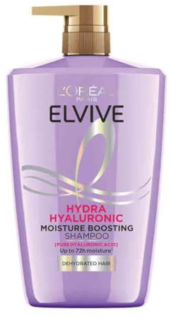 L’Oréal Paris Elvive Hydra Hyaluronic Moisture Boosting Shampoo, with Hyaluronic Acid, for Dry & Dehydrated Hair, Suitable for all hair textures, 1000ml