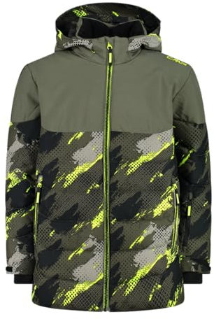 CMP Jungen-Skijacke aus Twill, Olive-Nero, 176