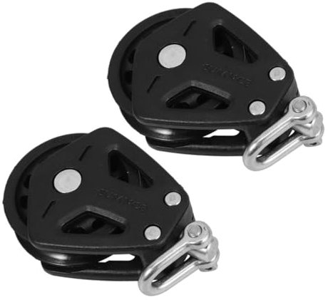 TOBBOMEY 2 StüCk Nylon Seilrolle Mit Edelstahl Lager FüR Boot Und Segelboot Flaschenzug Rolle Leichtlaufender Einzelschlitten Zur Reibungsarmen Kabelzug Installation