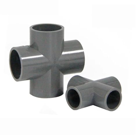 20mm 25mm 32mm 40mm 50mm ID gris PVC tubo cruzado de 4 vías conector de conexión de tubería conector de agua for riego de jardín(20mm)