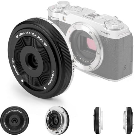 VILTROX 28mm F4.5 für Fuji Ultra-Thin Pancake Objektiv X-Mount Auto Focus 28 mm f/4.5 XF Chips-Size APS-C Weitwinkelobjektiv für Fujifilm