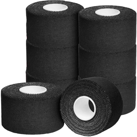 Sporttape Set Weiß 8 Tape Rollen (3,8cm x 10m), Selbstklebende, leicht abreißbar & wasserabweisend, Sporttape Hypoallergenes Tapes Medizinische Klebebänder für Fußball Volleyball Klettern Bjj